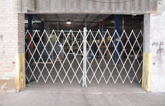 Illinois Engineered Products - 102" High Bi-Parting Folding Gates - Galvanized Steel, Silver - Industrial Tool & Supply