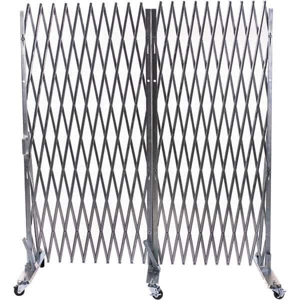Illinois Engineered Products - 90" High Portable Traffic Control Gate - Galvanized Steel, Silver - Industrial Tool & Supply