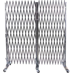 Illinois Engineered Products - 78" High Portable Traffic Control Gate - Galvanized Steel, Silver - Industrial Tool & Supply