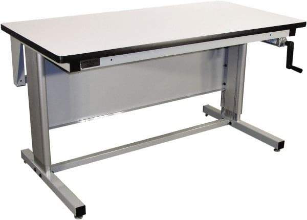 Proline - 72 Wide x 30" Deep x 42" High, Static Dissipative Workbench - T-Molded Edge, Adjustable Height Legs, Gray - Industrial Tool & Supply