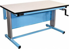 Proline - 72 Wide x 30" Deep x 42" High, Static Dissipative Workbench - T-Molded Edge, Adjustable Height Legs, Blue - Industrial Tool & Supply