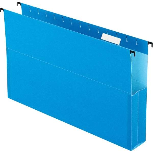 Pendaflex - 8-1/2 x 14", Legal, Blue, Hanging File Folder - 1/5 Tab Cut Location - Industrial Tool & Supply