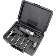 308B Straight Air Die Grinder Kit, Includes 4 Burs and Case, 0.25 Collet, Burr, 25000 RPM, Rear Exhaust, 0.33 HP