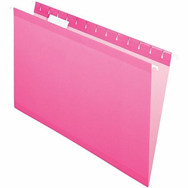 Pendaflex - 8-1/2 x 14", Legal, Pink, Hanging File Folder - 11 Point Stock, 1/5 Tab Cut Location - Industrial Tool & Supply