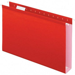 Pendaflex - 8-1/2 x 14", Legal, Red, Hanging File Folder - 11 Point Stock, 1/5 Tab Cut Location - Industrial Tool & Supply