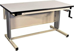 Proline - 72 Wide x 30" Deep x 42" High, Static Dissipative Workbench - T-Molded Edge, Adjustable Height Legs, Beige - Industrial Tool & Supply