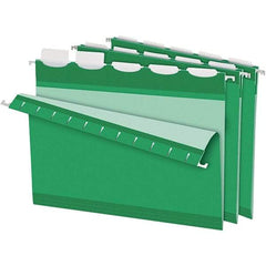 Pendaflex - 8-1/2 x 11", Letter Size, Bright Green, Hanging File Folder - 11 Point Stock, 1/5 Tab Cut Location - Industrial Tool & Supply
