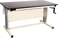 Proline - 72 Wide x 30" Deep x 42" High, Chem-Guard Workbench - Adjustable Height Legs, Beige - Industrial Tool & Supply