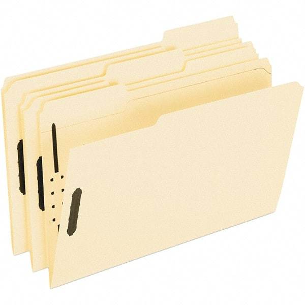 Pendaflex - 8-1/2 x 14", Legal, Manila, File Folders with Top Tab - Assorted Tab Cut Location - Industrial Tool & Supply