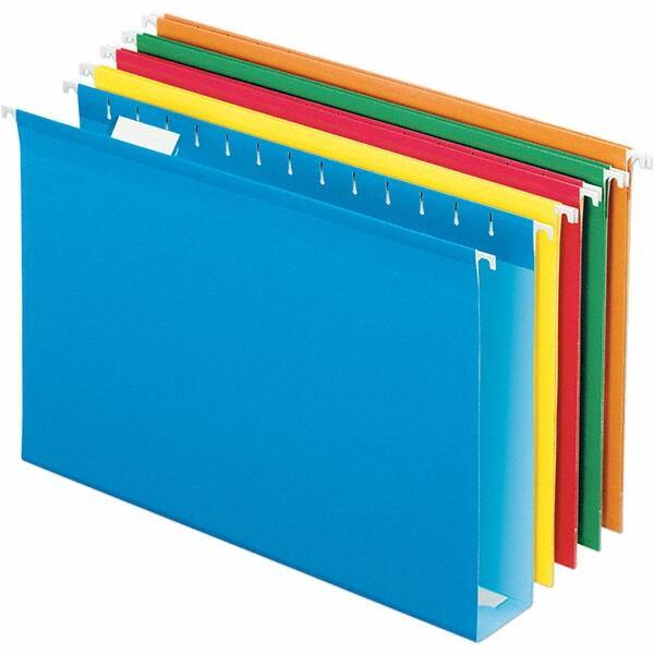 Pendaflex - 8-1/2 x 14", Legal, Assorted Colors, Hanging File Folder - 11 Point Stock, 1/5 Tab Cut Location - Industrial Tool & Supply
