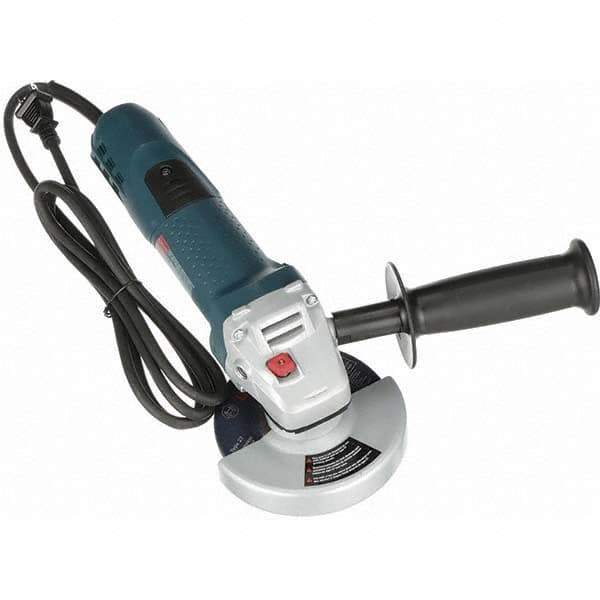 Bosch - 4-1/2" Wheel Diam, 11,000 RPM, Corded Angle & Disc Grinder - 5/8-11 Spindle, 120 Volts, 7.5 Amps - Industrial Tool & Supply