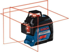 Bosch - 3 Beam 200' Max Range Self Leveling Line Laser - 3/32" at 30' Accuracy, Battery Included - Industrial Tool & Supply
