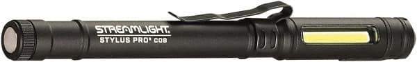 Streamlight - White LED Bulb, 160 Lumens, Penlight Flashlight - Black Aluminum Body, 1 3.7V Lithium-Ion Battery Included - Industrial Tool & Supply