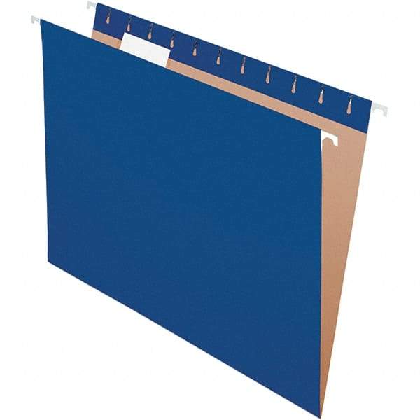 Pendaflex - 8-1/2 x 11", Letter Size, Navy, Hanging File Folder - 11 Point Stock, 1/5 Tab Cut Location - Industrial Tool & Supply