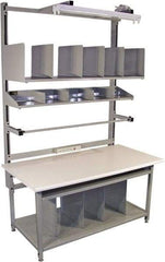 Proline - 60 Wide x 30" Deep x 36" High, Static Dissipative Workbench - Bull Nose Edge, Adjustable Height Legs, Gray - Industrial Tool & Supply