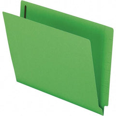 Pendaflex - 8-1/2 x 11", Letter Size, Green, File Folders with End Tab - 11 Point Stock, Straight Tab Cut Location - Industrial Tool & Supply