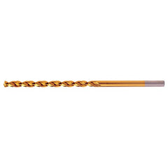#8 RHS / RHC HSS-CO 8% (M42) 135 Degree Split Point Q-Cobalt Wide Land Parabolic Taper Length Drill - TiN - Exact Industrial Supply