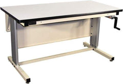 Proline - 60 Wide x 30" Deep x 42" High, Plastic Laminate Workbench - T-Molded Edge, Adjustable Height Legs, Beige - Industrial Tool & Supply