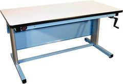 Proline - 60 Wide x 30" Deep x 42" High, Plastic Laminate Workbench - T-Molded Edge, Adjustable Height Legs, Blue - Industrial Tool & Supply