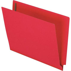 Pendaflex - 8-1/2 x 11", Letter Size, Red, File Folders with End Tab - 11 Point Stock, Straight Tab Cut Location - Industrial Tool & Supply