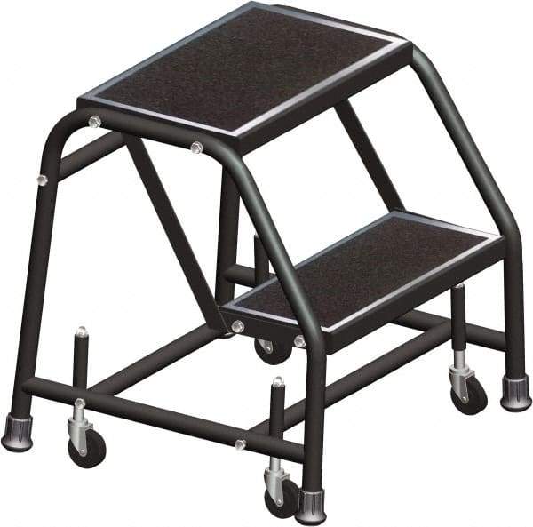 Ballymore - 19" 2 Step Ladder - Rolling Safety Ladder, 450 Lb Capacity, 19" Platform Height, 30" Base Width x 19" Base Depth, Abrasive Mat Tread - Industrial Tool & Supply