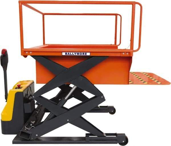 Ballymore - 1,500 Lb Capacity, 98" Lift Height, Battery Operated Elevating Cart - 44" Lowered Height - Industrial Tool & Supply