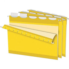 Pendaflex - 8-1/2 x 11", Letter Size, Yellow, Hanging File Folder - 11 Point Stock, 1/5 Tab Cut Location - Industrial Tool & Supply