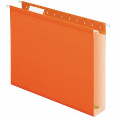Pendaflex - 8-1/2 x 11", Letter Size, Orange, Hanging File Folder - 11 Point Stock, 1/5 Tab Cut Location - Industrial Tool & Supply
