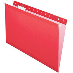 Pendaflex - 8-1/2 x 14", Legal, Red, Hanging File Folder - 11 Point Stock, 1/5 Tab Cut Location - Industrial Tool & Supply