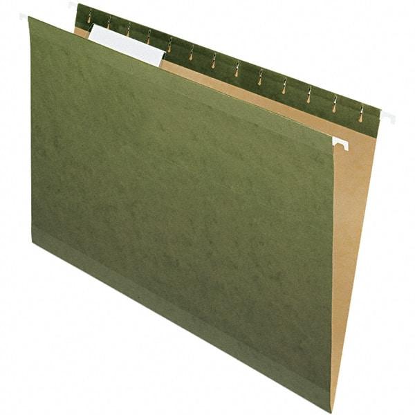 Pendaflex - 8-1/2 x 14", Legal, Standard Green, Hanging File Folder - 11 Point Stock, 1/3 Tab Cut Location - Industrial Tool & Supply