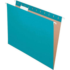Pendaflex - 8-1/2 x 11", Letter Size, Teal, Hanging File Folder - 11 Point Stock, 1/5 Tab Cut Location - Industrial Tool & Supply