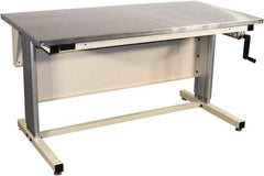 Proline - 72 Wide x 30" Deep x 42" High, Stainless Steel Workbench - Adjustable Height Legs, Beige - Industrial Tool & Supply