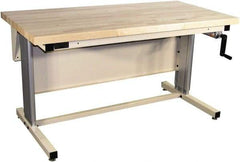 Proline - 60 Wide x 30" Deep x 42" High, Maple Workbench - Adjustable Height Legs, Beige - Industrial Tool & Supply