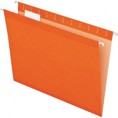Pendaflex - 8-1/2 x 11", Letter Size, Orange, Hanging File Folder - 11 Point Stock, 1/5 Tab Cut Location - Industrial Tool & Supply