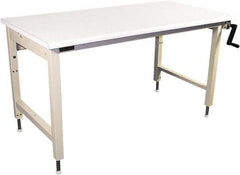 Proline - 72 Wide x 30" Deep x 42" High, Plastic Laminate Workbench - Adjustable Height Legs, Beige - Industrial Tool & Supply