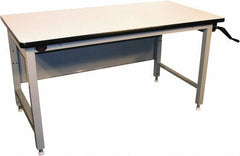 Proline - 72 Wide x 30" Deep x 42" High, Static Dissipative Workbench - T-Molded Edge, Adjustable Height Legs, Gray - Industrial Tool & Supply