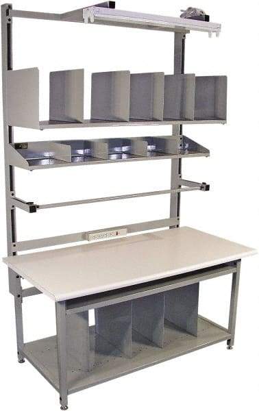 Proline - 72 Wide x 30" Deep x 36" High, Static Dissipative Workbench - Bull Nose Edge, Adjustable Height Legs, Gray - Industrial Tool & Supply