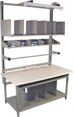 Proline - 72 Wide x 30" Deep x 36" High, Static Dissipative Workbench - Bull Nose Edge, Adjustable Height Legs, Gray - Industrial Tool & Supply