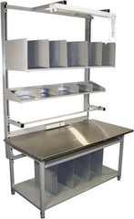 Proline - 72 Wide x 30" Deep x 36" High, Stainless Steel Workbench - Adjustable Height Legs, Gray - Industrial Tool & Supply