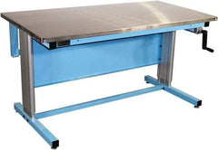 Proline - 72 Wide x 30" Deep x 42" High, Stainless Steel Workbench - Adjustable Height Legs, Blue - Industrial Tool & Supply