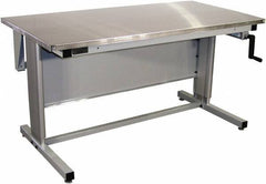 Proline - 72 Wide x 30" Deep x 42" High, Stainless Steel Workbench - Adjustable Height Legs, Gray - Industrial Tool & Supply