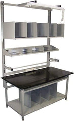 Proline - 60 Wide x 30" Deep x 36" High, Epoxy Resin Workbench - Adjustable Height Legs, Gray - Industrial Tool & Supply