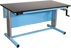 Proline - 60 Wide x 30" Deep x 42" High, Chem-Guard Workbench - Adjustable Height Legs, Blue - Industrial Tool & Supply