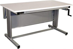 Proline - 60 Wide x 30" Deep x 42" High, Plastic Laminate Workbench - Bull Nose Edge, Adjustable Height Legs, Gray - Industrial Tool & Supply