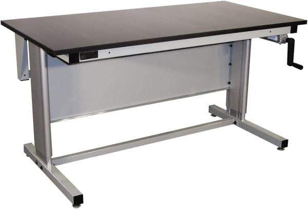 Proline - 60 Wide x 30" Deep x 42" High, Maple Workbench - Adjustable Height Legs, Gray - Industrial Tool & Supply