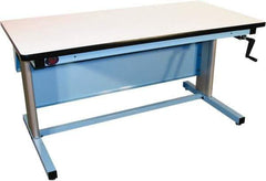 Proline - 60 Wide x 30" Deep x 42" High, Static Dissipative Workbench - T-Molded Edge, Adjustable Height Legs, Blue - Industrial Tool & Supply