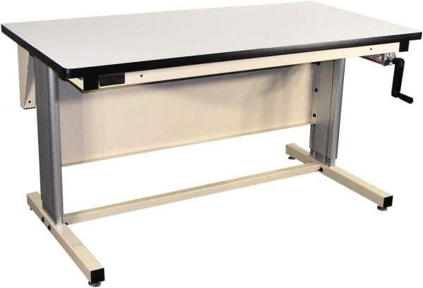 Proline - 60 Wide x 30" Deep x 42" High, Static Dissipative Workbench - T-Molded Edge, Adjustable Height Legs, Beige - Industrial Tool & Supply