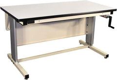 Proline - 60 Wide x 30" Deep x 42" High, Static Dissipative Workbench - T-Molded Edge, Adjustable Height Legs, Beige - Industrial Tool & Supply