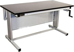 Proline - 72 Wide x 30" Deep x 42" High, Chem-Guard Workbench - Adjustable Height Legs, Gray - Industrial Tool & Supply