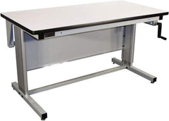 Proline - 72 Wide x 30" Deep x 42" High, Plastic Laminate Workbench - T-Molded Edge, Adjustable Height Legs, Gray - Industrial Tool & Supply